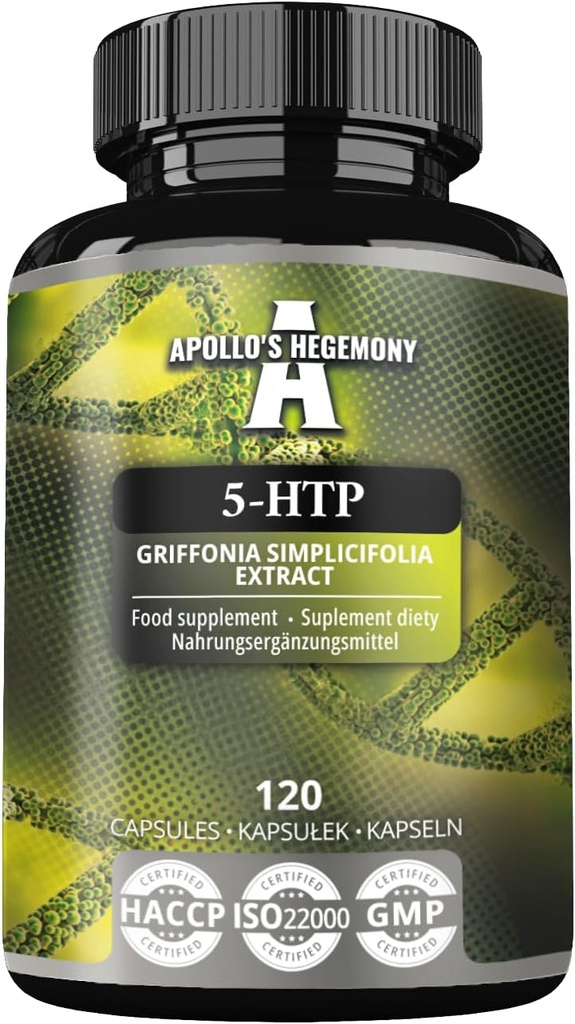5HTP 150 מ"ג לקפסולה - 120 קפסולות טבעוניות - 4 חודשים אספקה - Griffonia סימולציות Seed Extraction - שיפורים Mood ו- Well-Being - תוספת תזונתית של ההגמוניה של אפולו