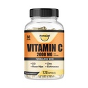 ויטמין C 2000MG, Zinc 40 מ"ג, ויטמין D3 5000 IU, Echinacea Extract, Rose hip, Immune Support for Adults & Kids, Immune Booster, 120 טבעוני Caps, 60 יום אספקה, Non GMO, No Filler, No Filler.