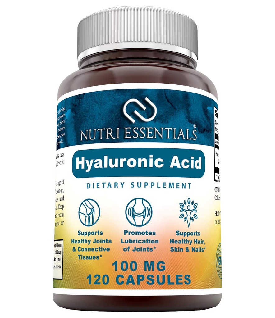 תוסף Hyaluronic Acid Dietary - 100 מ"ג 120 קפסולות (Non-GMO) - התוספים הטובים ביותר לבריאות משותפת, טיפוח העור ועוד *