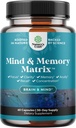 מטריקס Nootropic המוח תוסף זיכרון וקידום מיקוד - ויטמינים לבריאות הנפש וקלילות - תרכובת קוגניטיבית למבוגרים של כל ימי המוח - 60 קפסולות