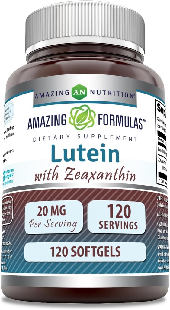 פורמולה מדהימה Lutein 20 מ"ג עם Zeaxanthin 800 mcg | Softgels תוסף | Non-GMO | Gluten Free | Made in USA (120 Count)