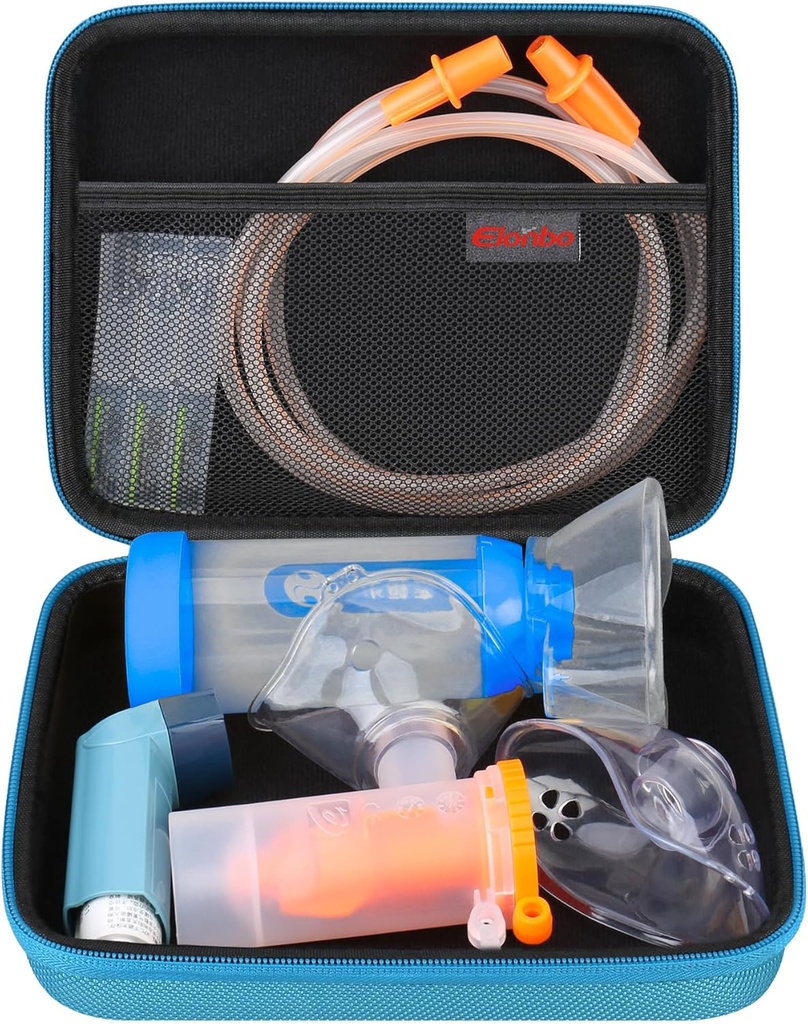 Elonbo הנושא מקרה עבור Nebulizer החלפת Parts Kits / Asthma Inhaler / Inhaler Spacer Masks / Nebulizer Tubing Mouthpiece אביזרים, Handמוחזקים Inhaler Nebulizer Bag (Case Only)
