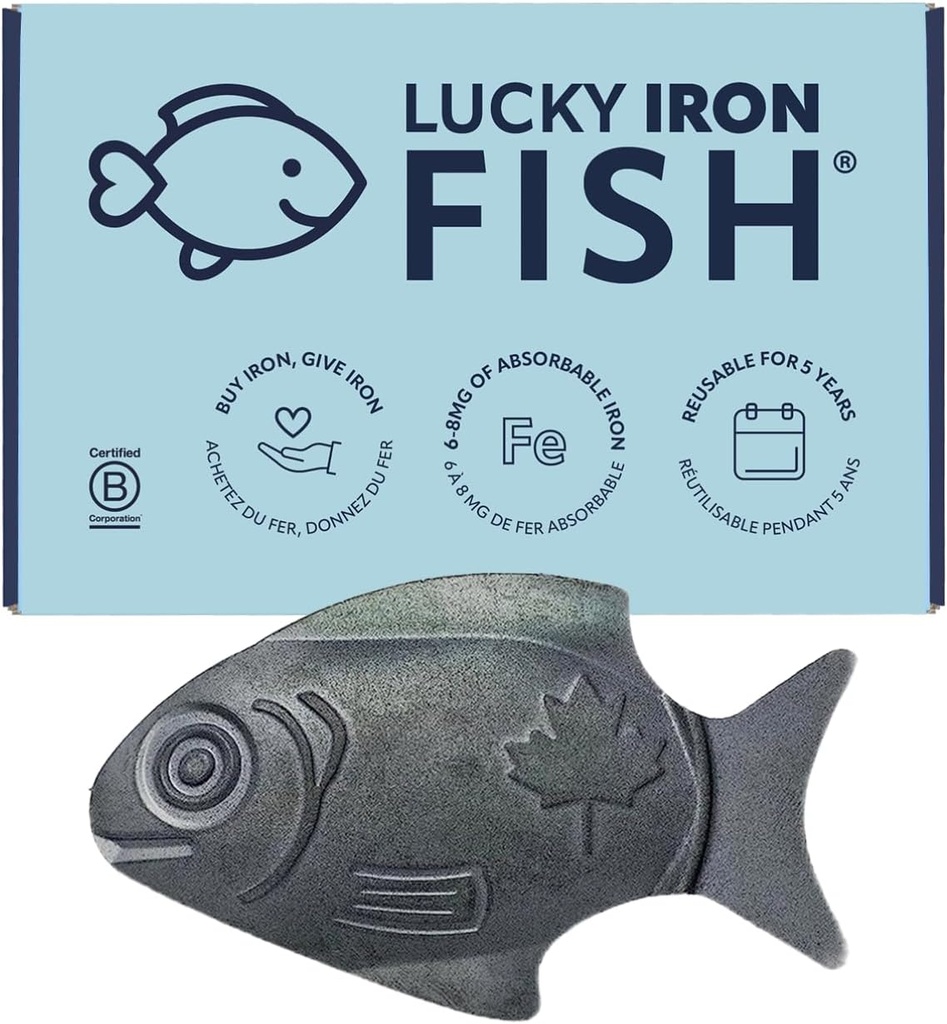 הדג המקורי של Lucky Iron Fish ®.A ברזל תוספת חלופית לצמצום היעילות. לא FFECTS השתמש פעם ביום - 5 שנים אספקה.