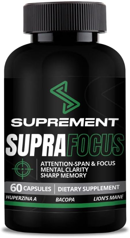 Nootropics Brain Support תוסף 60 Count, עבור גברים ונשים. תוספי המוח לזיכרון ולהתמקד עם אריה מאן, Bacopa Monnieri, L Tyrosine. Mind Booster for Focus תוסף וזיכרון