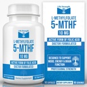 L-Methylfolate 10 MG, Optimized & Highly Bioactive Methyl Folate, 5-MTHF תוספת עבור Mood ו Immune תמיכה, תזונה טבעית עבור אנרגיה, non-GMO & Gluten-Free, 90 קפסולות