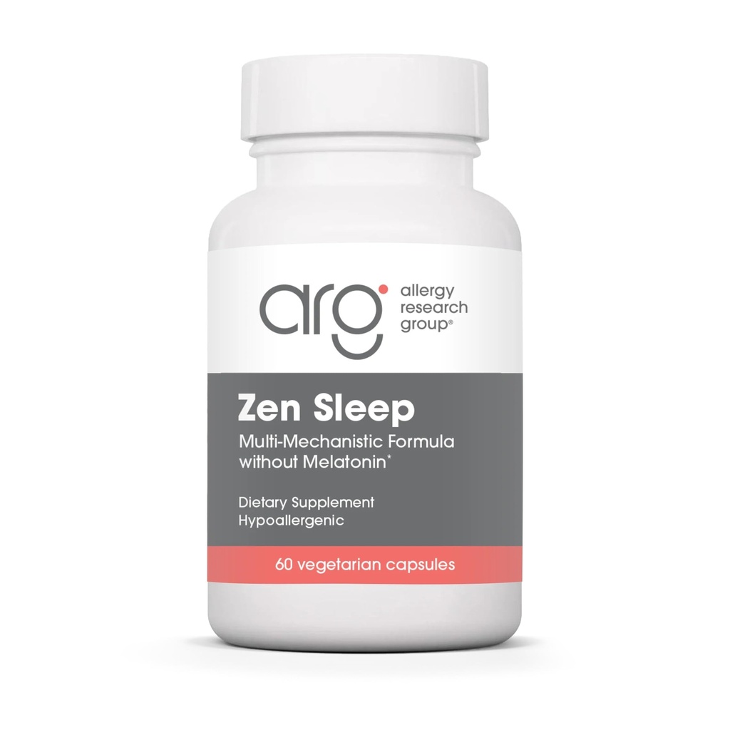 Allergy Research Group Zen Sleep - GABA L-theanine Sleep Supplement for Adults with P5P, 5-HTP ו- ויטמין B6, סיוע טבעי עבור Calm, RESTful REM - 60 קפסולות צמחוניות