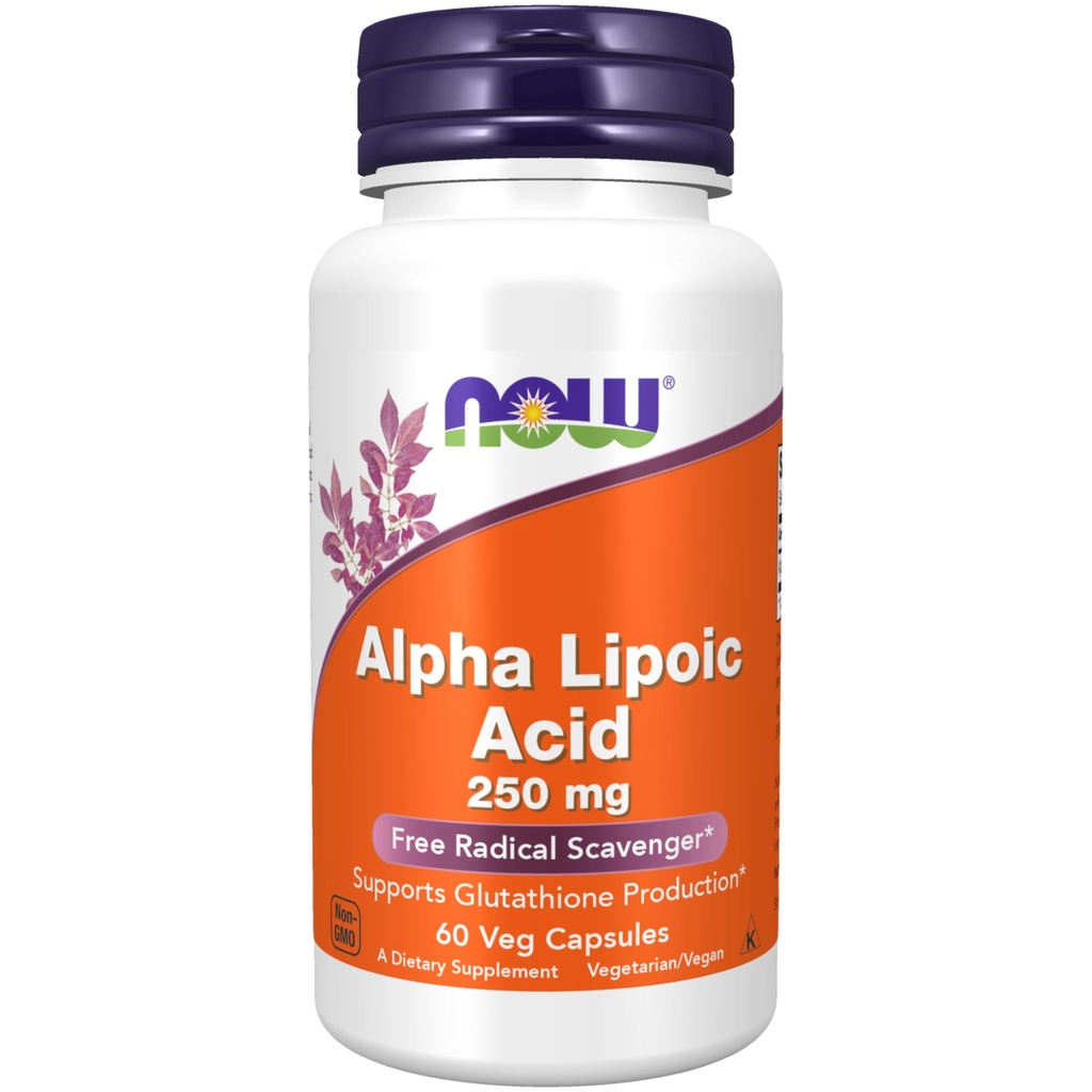 Now Foods Supplements, Alpha Lipoic Acid 250 מ"ג, תומך בייצור Glutathione*, Free Radical Scavenger*, 60 ואג קפסולות