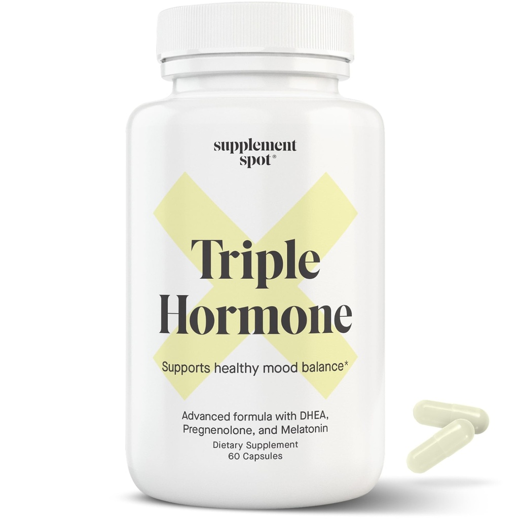 תוספת טבעית של Mood Balance ו-Melatonin, DHEA & Pregnenolone - פורמולה להגדיל את האנרגיה אצל גברים ונשים (60 קפסולות)