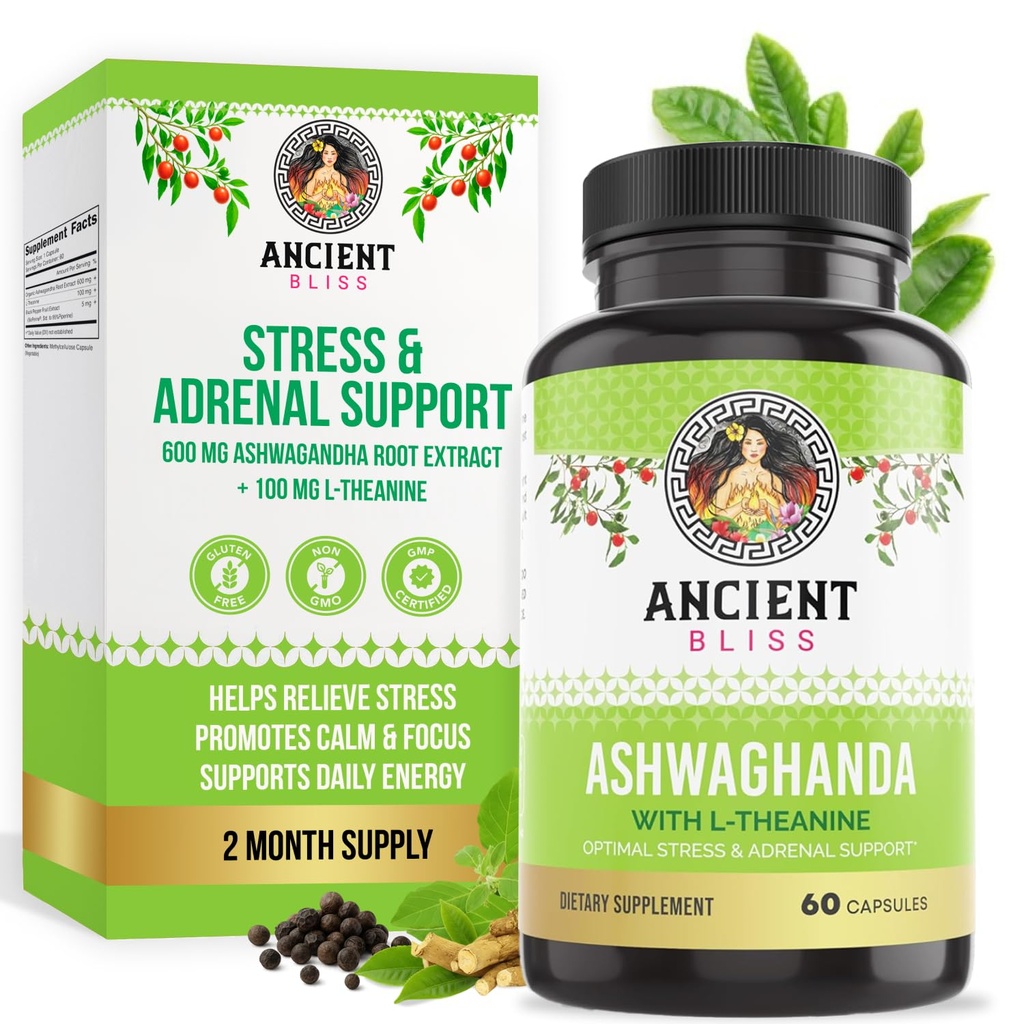 הקודם Bliss Ashwagandha עם L-theanine & Black Pepper לחלץ קפסולות, אנרגיה טבעית Mood תמיכה תוספת, להתמקד עבור מבוגרים