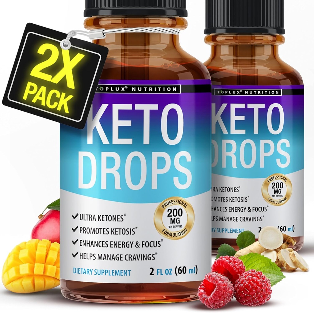 Toplux Keto Diet Drops Ketogenic תוסף - Premium Formula לתמיכה Ketosis, Better Absorption נוזל, Garcinia Cambogia, עבור גברים ונשים