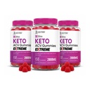 Justified Laboratories (3 Pack Bliss Keto ACV Gummies Extreme 2000MG Bliss Ketomies Apple Cider Vinegar פורמולה עם אבקת מיץ Pomegranate B12 טבעוני non GMO 180 חניכיים