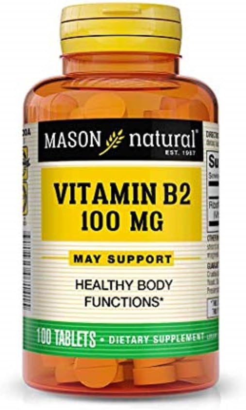 מייסון ויטמינים טבעית B2 100 מ"ג טבליות, 100 Count