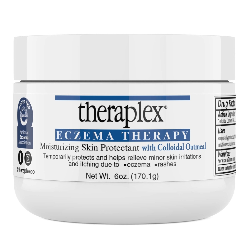 Theraplex Eczema Therapy (6 oz) - Moisturizing Skin Protectant with Natural Colloidal Oatmeal, Noncomedogenic ו Hypoallergenic, ללא ריח - National Eczema Association Seal of Approval Approvalalal