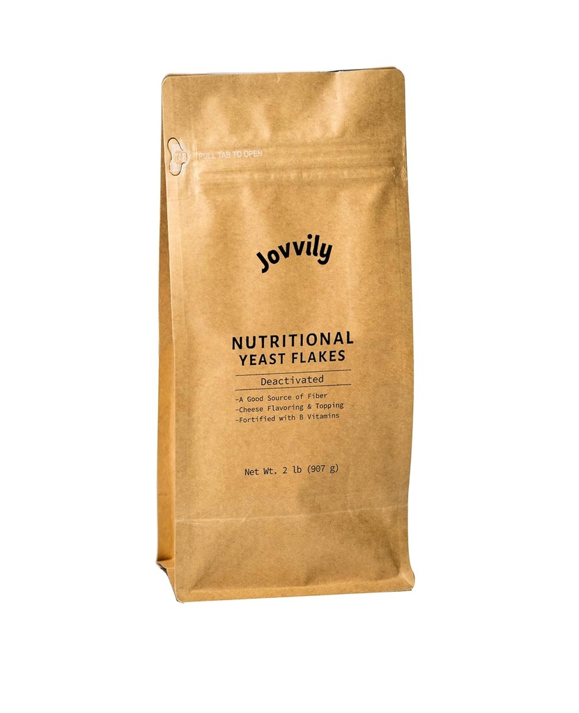 Jovvily Nutritional Yeast Flakes, Popcorn, Soups, Fortified (32 Ounce)