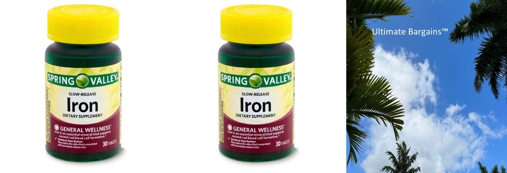 עמק האביב איטי-Release Iron Dietary תוסף, 60 Count + מדריך ויטמין שלך