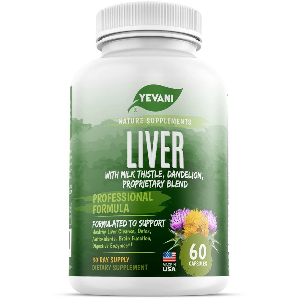 100% טהור Liver ניקוי Detox תמיכה פורמולה - Herbal Liver Support Supplement - Milk Thistle, Dandelion Root, Beetroot, Artichoke Extractr Health - Jujube Milk Thistle Detox כמוסות