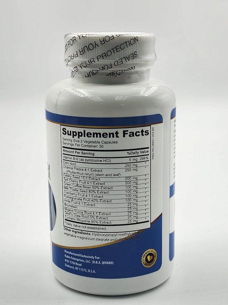 Uric Acid Pro - תוספת טבעית עם Cranberry, Celery, Tart Cherry, The Claw של השטן, ואת קפה ירוק Bean Extracts - 60 קפסולות ירקות