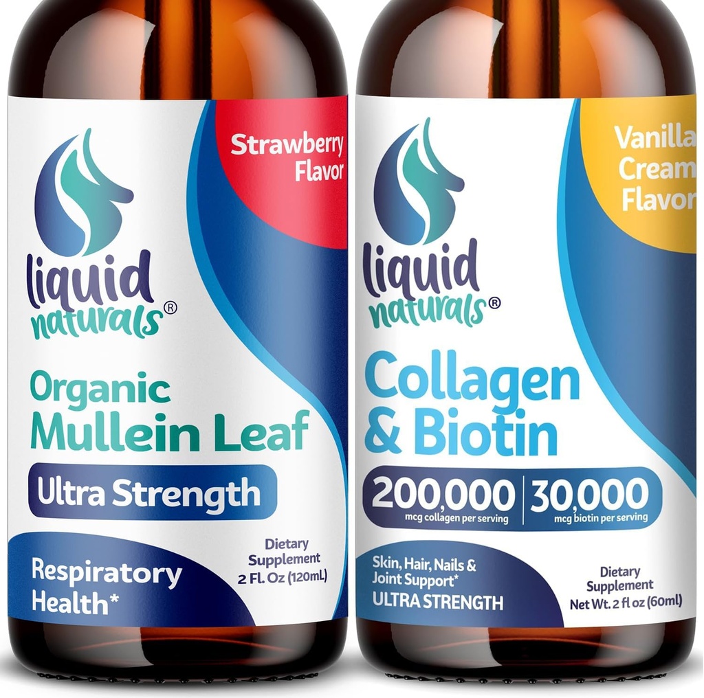לוס אנג'לס LABSRX Mullein Leaf Drops for Lungs, 2 Fl. Oz - קולאזן נוזלי וביוטין, 2 Fl. Oz. Oz