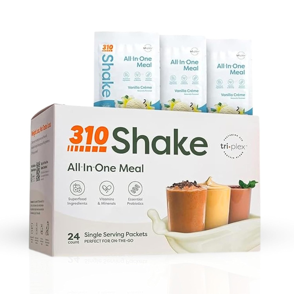 310 תזונה - All-In-One Meal Switch Shake - New Formula with fiber Rich Superfood Band - Natural Sweeteners - Low Carb Shake, Keto & Paleo Friendly - Gluten Free - 26 Essentials & מינרלים - Variety Shake Box - Vanilla Crèmemememe