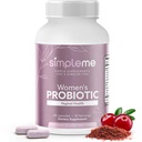 Simpleme Womens Probiotics with Prebiotics, Cranberry - Vaginal Probiotics for Women - For pH Balance, UTI, Vaginal Health, Gut Plora - נשים פרוביוטיקה תוספי עבור תרכובת - 60 קפסולות