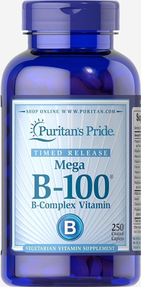ויטמין הגאווה של Puritan B-100 Complex Timed לשחרר Caplets, 250 Count