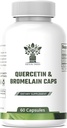 1000mg Quercetin, 200mg Bromelain Complex - Immune Support, Seasonal Allergy & Respiratory Health Supplement - טבעוני, non-GMO, 60 קפסולות