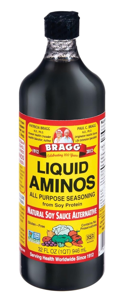 Bragg Amino חלבונים ריכוז, נוזל, 32 אוונס (Pack of 12)