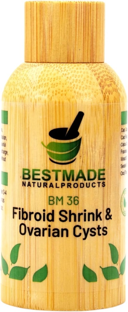 Fibroid Shrink & Ovarian Cysts BM36 - Helps Shrink Fibroids and Ovarian Cysts, Balance Estrogen Levels and Prevent Regrowth, Support for Menstrual Pain and Painful Intercourse, 30 mL Drops | Bestmade