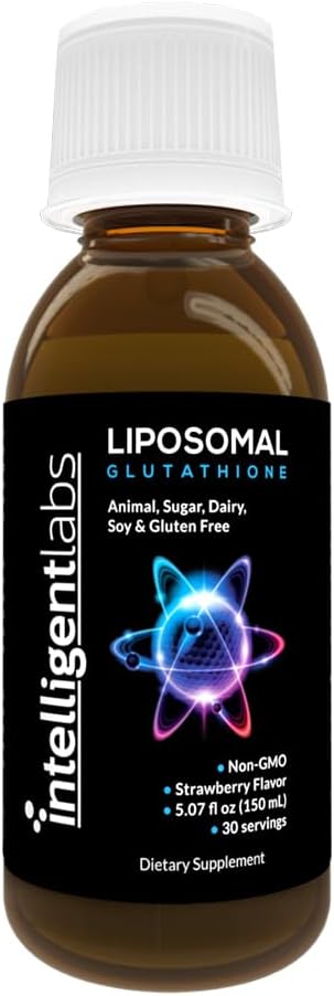 מעבדות חכמות Liposomal Glutathione - Highly Advanced Antioxidant, מופחתת Setria, 500MG לתוספת נוזלית אורגני, 30 משרתים