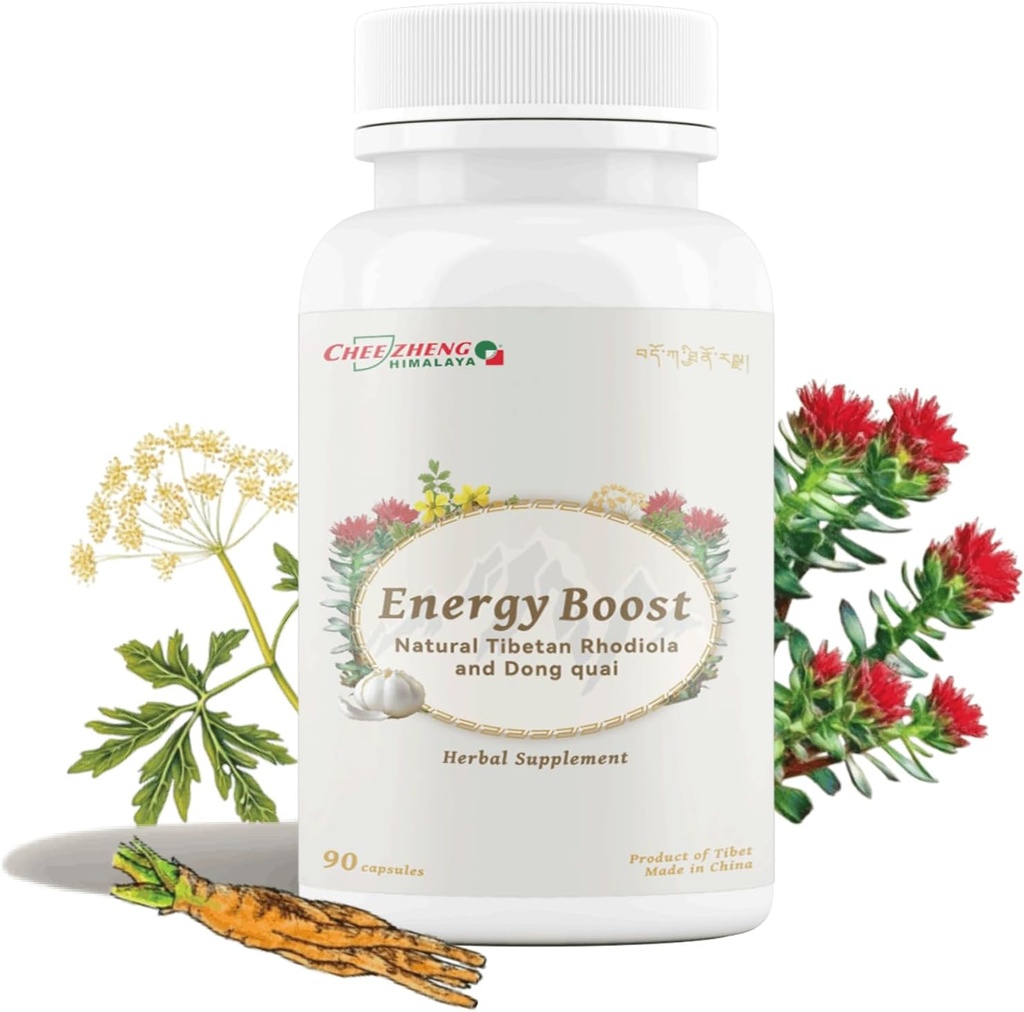 CheezhengHimalaya Rhodiola ו Angelica Sinensis, Boost Daily Energy, הקטנת Fatigue, שיפור דם ובריאות הלב, Metabolism, תמיכה ב-Lung Function, Natual Herbs, 120 קפסולות Veggie