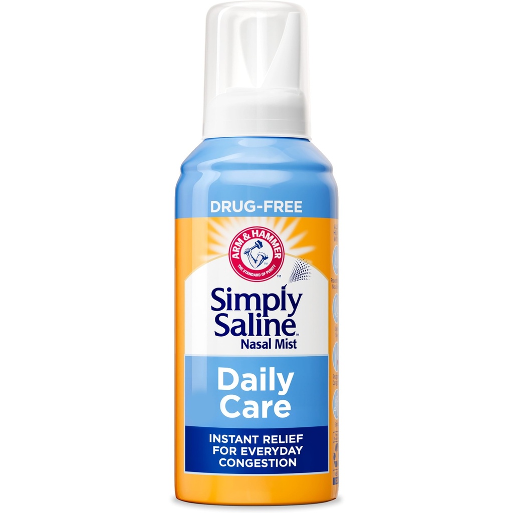 ARM & HAMMER פשוט Saline Nasal Care Daily Mist 4.5oz - הקלה מיידית עבור כל יום קהילה בקבוק בקבוק