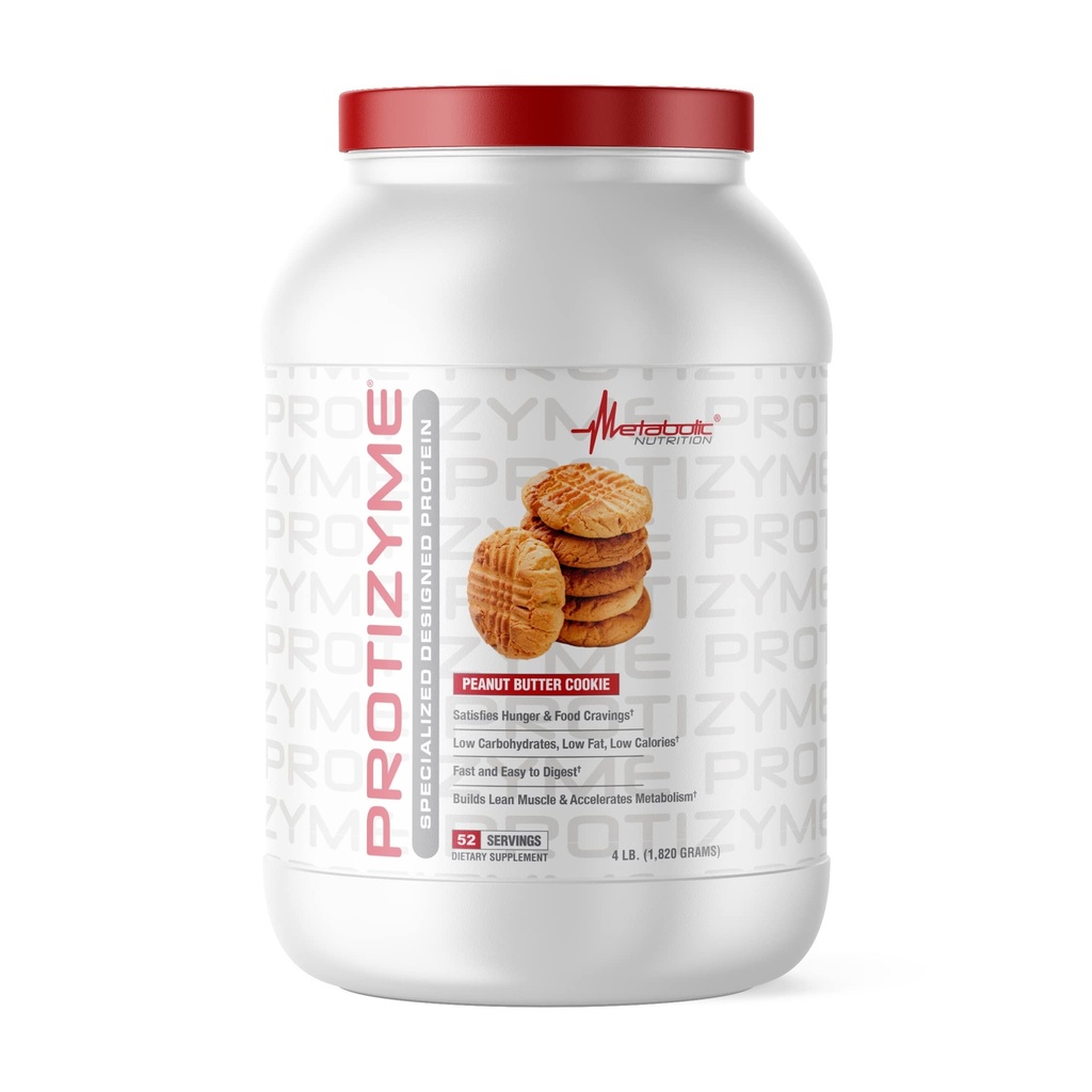 תזונה מטבולית, Protizyme, 100% אבקת חלבון Whey, חלבון גבוה, פחמימות נמוכות שומן שומן חלבון, Enzymes, 24 ויטמינים ומינרלים חיוניים, 4 פאונד (52 ser)