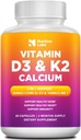 ויטמין D3 K2 5000 IU תוסף עם Calcium, Multivitamins תומך בריאות החיסון, עצמות חזקות, Teeth & Heart פונקציות עם bioperine Black Pepper לחלץ 60 Count (Pack של 1)