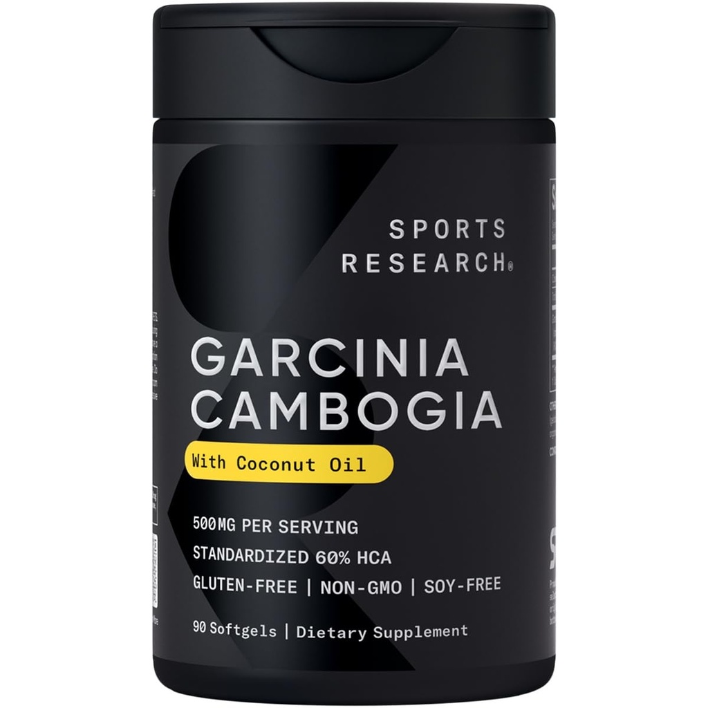 מחקר ספורט Garcinia Cambogia לחלץ (60% HCA) עם שמן קוקוס אורגני אקסטרה Virgin