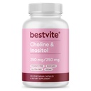BestVITE Choline Inositol 500 מ"ג (120 קפסולות צמחוניות) - No Stearates - No Fillers - No Dicalcium Phosphate - טבעוני - Non GMO - Gluten FreeFree