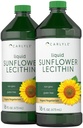 Karlyle Sunflower Lecithin נוזלי 16 oz | 2 Pack | טבעוני, Vegetarian, non-GMO, Soy Free, Gluten Free