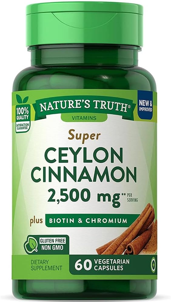 האמת של הטבע Super Cinnamon בתוספת biotin & Chromium Quick Release כמוסות - 60 ct, Pack של 3