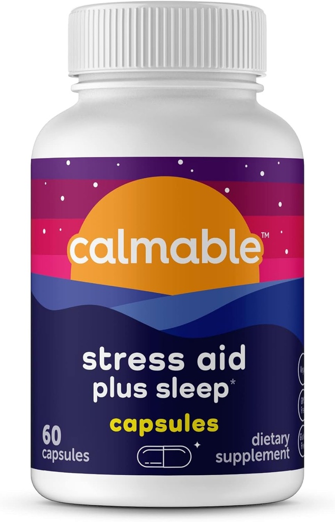 תמיכה בשינה מתח - De-Stress, להירגע ולישון טוב - טבעוני - עם מלטונין, Ashwagandha ו L Theanine - Anti Stress Support Dietary - 60 קפסולות