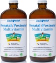 LIQUIDHEALTH Prenatal / postnatal מספר עצום של נשים נוזליות עם Real Folate - Pre & Postnatal ויטמינים לפני, במהלך, לאחר ההריון - מיוצר בארה"ב, טבעוני, סוכר חינם, non-GMO (2 Pack)