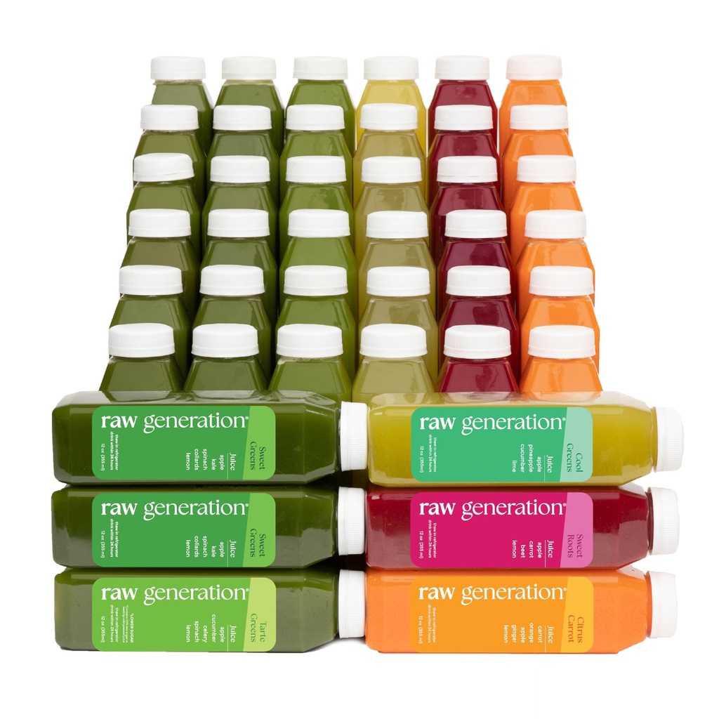 Raw Generation Skinny ניקויse - 7-Day Juice Cleanse for Weight Loss, Detox, צמצם את ה-Bloating & מוגברת אנרגיה - 42 צ'יפים קרים ל-Crush Cravings & איפוס הדיאטה שלך