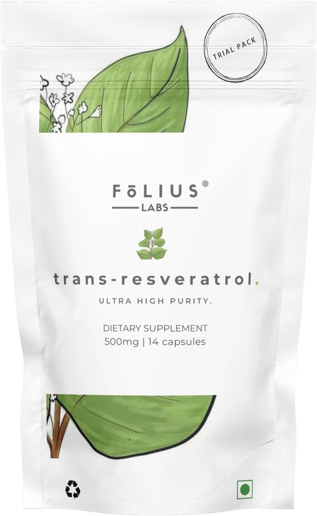 Ultra High Purity Resveratrol קפסולות - 99% Trans-Resveratrol - יפני קנוטציות - תמיכה בתחמושת, תמיכה בהזדקנות בריאה - (1 Week Trial Pack)