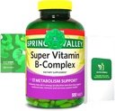 2 Pack- Light Spring Super B-Complex Tablets - ויטמין B6, B12, C, Thiamine, Biotin - Gluten-Free, Complete Dietary עם Light &Spring Guide - תומך באנרגיה ובאינטימיות