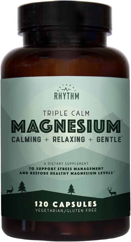 Natural Rhythm Calm ו- Immune Support - Triple Calm Magnesium (120 קפסולות) + אה צ'אנס! Immune Booster Lozenges (60 קפסולות)