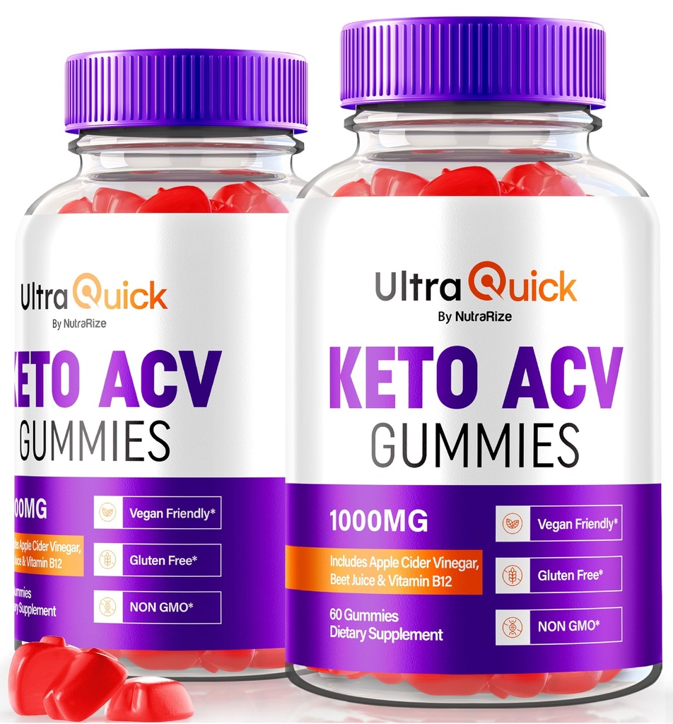 NutraRize (2 Pack) Ultra Quick Keto ACV Gummies, UltraQuick Keto+ACV Weight Loss Support, Premium Keto Plus ACV Formula, Natural Apple Cider Vinegar, Official Gomitas Reviews (120 Gummies)
