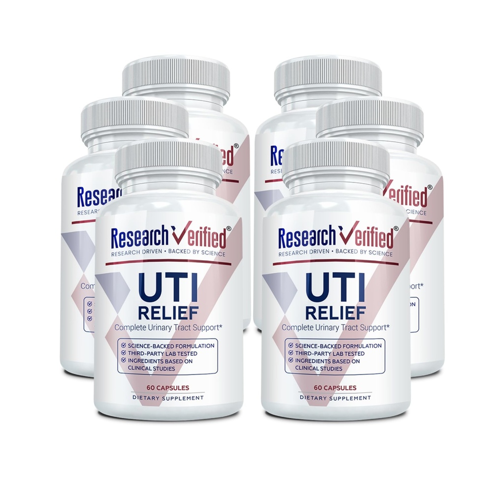 מחקר המאומת UTI - Urinary Tract Support Supplement - 100% טבעי, טבעוני עם Lingonberry, Cranberry & D-Mannose - 6 בקבוק (6 חודשים אספקה)