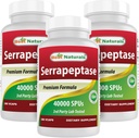 Best Naturals Serrapeptase 40000 SPUs 180 קפסולות (Pack of 3)