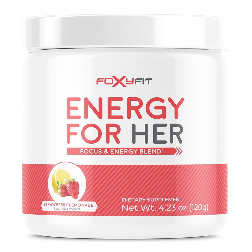 אנרגיה עבורה על ידי Foxy Fit Energy and Recovery Suppport for Women (Strawberry Lemonade - 30 משרתים)
