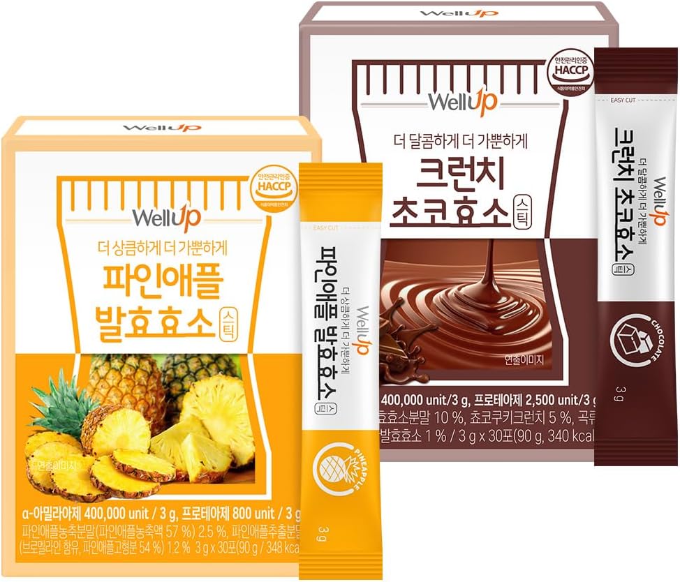 RAWEL Well Up Fermentation Digestive Enzy (3g x 30ea) / Digest Faster with Pineapple/Crunch Chococo
