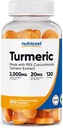 מסטיקנים רעילים (240 מסטיקנים) - Citrus Flavored, Made with 95% Curcuminoids, 120 משרתים, כולל ג'ינג'ר ו Black Pepper, Vegetarian, non-GMO ו- Gluten חינם
