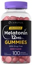Karlyle Melatonin Gummies 12mg | 100 Count | ברי פלאמור | תוספת טבעונית | Non-GMO, Gluten Freeten Free